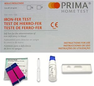 1 x Prima Home Anemia/Anaemia/Iron Deficiency Test Kit - Including 1 Extra Alcohol Cleansing Wipe