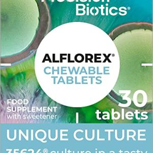 Alflorex Chewable Tablets - Daily Food Supplement - Unique 35624 Bacterial Culture - Scientifically Tested - Strawberry & Banana Flavour - Suitable...