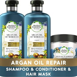 Herbal Essences bio:renew Argan Oil of Morocco Hair Repair Treatment Set for dry, damaged hair, Argan Oil Shampoo, Conditioner and Hair Mask, A...