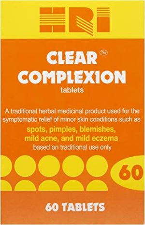 HRI Clear Complexion Tablets. Natural Active Herbs to Relieve Mild Skin Conditions. for The Treatment of Mild Acne, Spots, Pimples, Blemishes, Mild...