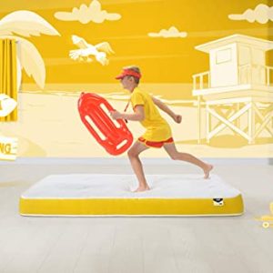 JAY-BE Simply Kids Anti-Allergy Pocket Sprung Mattress, Steel Spring with Hypoallergenic Airflow Fibre, White/Yellow, Single