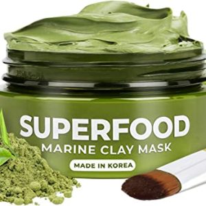 Korean Clay Mask for Skin Care - 100% Vegan Face Mask with Avocado & Green Tea - Body Mud Mask, Face Mask Beauty - Dermatologically Tested -...