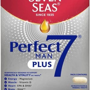 Seven Seas Perfect7 Man Plus Multivitamin, With 1000 mg Fish Oil, 60 High Strength Tablets, 250 mg EPA & DHA, Duo Pack: 30 Capsules + 30 Tablets