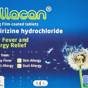 12 Months Supply Allacan Cetirizine Hayfever and Allergy Tablets 30 x 12 (30 x 2 in each box)