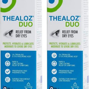 2 x Thealoz Duo Eye Drops 10ml | Eye Drops for Tired & Dry Eyes | Hypotonic Solution for Enhanced Relief & Protection from Dry Eyes