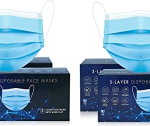 200 pks 3 PLY Face Masks disposable for Adults,Disposable Protective Breathable Face Coverings,Motorbike Face Masks Breathable,Anti Haze Family...