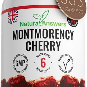 365 Montmorency Cherry Vegan Friendly Capsules, High Strength 1100mg Montmorency Cherries, UK Manufactured to GMP Standards by Trusted Brand...