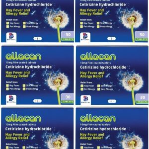 6 Months Supply Allacan Cetirizine Hayfever Allergy Tablets 30 x 6