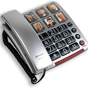 Amplicomms Bigtel 40 - Big Button Phone for Elderly - Loud Phones for Hard of Hearing which are Hearing Aid Compatible Phones - Corded Big Number...