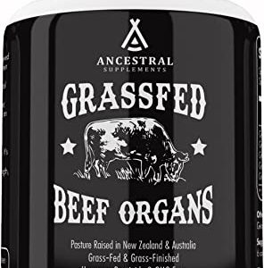 Ancestral Supplements Grass Fed Beef Organ Supplement, Supports Whole Body Wellness with Proprietary Blend of Liver, Heart, Kidney, Pancreas,...