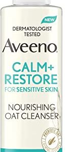 Aveeno Face Calm + Restore Nourishing Oat Cleanser | For Sensitive Skin | With Calming Feverfew and Restoring Prebiotic Oat | 200 ml (Packaging may...