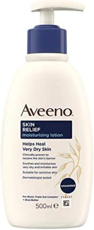 Aveeno Skin Relief Moisturising Lotion | Soothes Skin From Day 1 | For Very Dry and Irritable Skin Care | With Shea Butter and Prebiotic Oatmeal,...