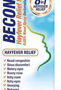 Beconase Hayfever Relief Nasal Spray - 8 in 1 Effective Relief for Allergy Symptoms - Non-drowsy - 100 Sprays,1 Count (Pack of 1)