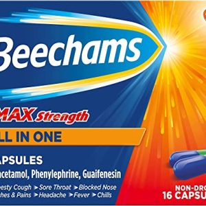 Beechams Cold & Flu Medicine, Cough & Congestion Relief Capsules, Max Strength All in One Capsules, 16 Count