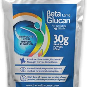 Beta Glucan Powder - Premium Quality Beta Glucans - 1,3/1,6, 30g Pouch – 85% Raw Ultra Potent, Maximum Strength, (Bakers Yeast) Supports Immune...
