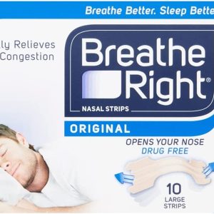 Breathe Right Nasal Strips Original Large 10s | Instantly Relieves Nasal Congestion | Helps Reduce snoring | Clinically Proven | Drug-free