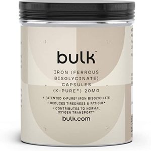 Bulk Iron Ferrous Bisglycinate Capsules, 20 mg, Pack of 90, Packaging May Vary