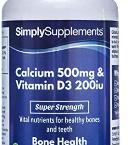 Calcium Tablets with Vitamin D | High Strength Supplements for Bones & Teeth | Vegetarian Friendly | 500mg of Calcium and 200iu of Vitamin D3 | 120...