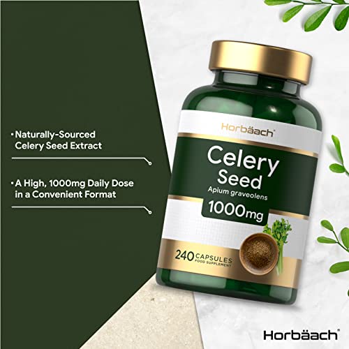 celery seed extract capsules 1000mg 240 count no artificial 1