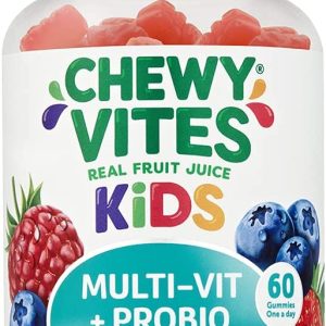 Chewy Vites Kids | Multi-Vit & Probio 60 Gummy Vitamins | 11 Essential Nutrients| 1 Billion Cultures |2 Months Supply | Real Fruit Juice | Vegan |...