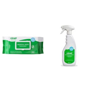Clinell Universal Cleaning and Disinfectant Wipes for Surfaces (BCW100) - Pack of 100 Extra Thick Heavy Duty Wipes & Universal Cleaning and...