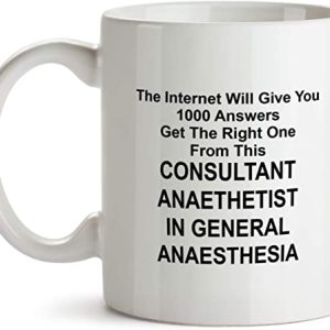 Consultant Anaethetist in General Anaesthesia Coffee Cup - DM17 Funny Internet 1000 Answers Tea Milestone Novelty Present for Birthdays and Christmas