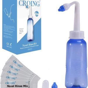 CROING - 40 x Sinus Rinse Mix + 1x Nasal Wash Bottle (300ml), Neti Pot Kit