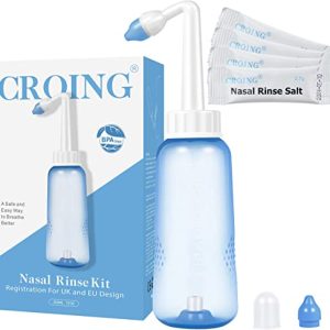 CROING Sinus Rinse Bottle with 40 Salt Packs - Perfect Nasal Rinse Bottle for Sinus and Allergy Relief