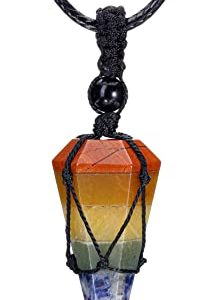 CrystalTears Chakra Healing Crystal Necklace Wire Wrapped Quartz Crystals Stone Point Gemstone Pendant Necklace Natural Reiki Spiritual Jewelry for...