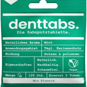 DENTTABS Teeth Cleaning Tablets With Fluorid Pack of 125
