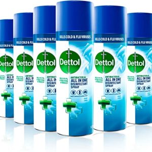Dettol Antibacterial All-In-One All Purpose Disinfectant Spray, Crisp Linen, 400ml, Multipack Of 6 (Packaging May Vary)