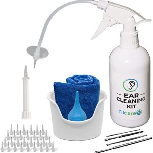 Ear Wax Removal Tool by Tilcare - Ear Irrigation Flushing System for Adults & Kids - Perfect Ear Cleaning Kit - Includes Basin, Syringe, Curette...