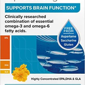 EQUAZEN Triple Strength Capsules, Omega 3 & Omega 6 Supplement, Clinically Researched Blend of DHA, EPA & GLA, Supports Brain Function*, Suitable...