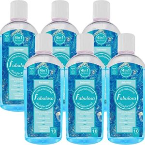Fabulosa 4 in 1 Multi-Purpose Concentrated Anti-Bacterial Disinfectant, 220ml, 6 Pack, Intense, Blue