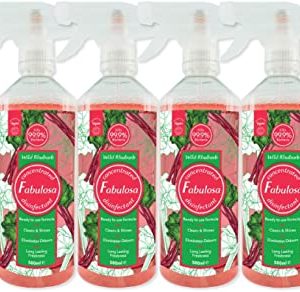 Fabulosa Multi-Purpose Anti-Bacterial Disinfectant Trigger Spray with Long Lasting Fragrance, 500ml, 6 Pack, Wild Rhubarb