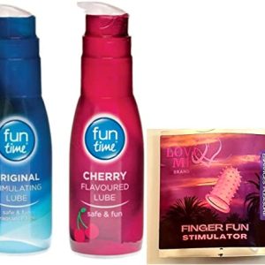 Fun Time Original Stimulating Lube Lubricant 75 ml, Fun Time Cherry Flavoured Lube Lubricant Intimate Sex Lubricant Water Based Edible Gel, Love Me...