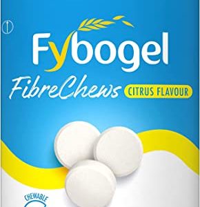 Fybogel Fibre Chews, Citrus Flavour for Constipation Relief, Chewable Fibre Tablets, 60 Tablets