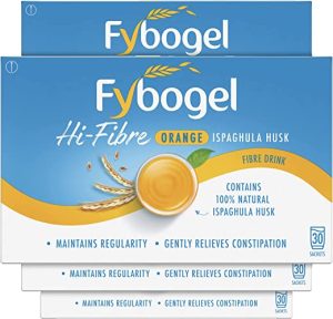 Fybogel Hi-Fibre Orange Sachets For Constipation And Maintenance Of Regularity, Pack of 4 x 30 Constipation Sachets