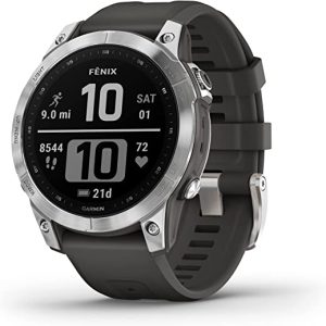 Garmin fēnix 7 Multisport GPS Watch, Silver with Graphite Band