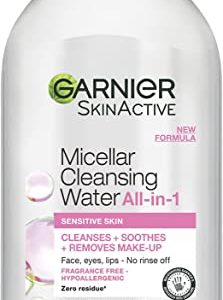 Garnier Micellar Cleansing Water For Sensitive Skin 700ml, Gentle Face Cleanser & Makeup Remover, Fragrance Free, Recognised By The British Skin...