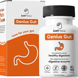 Genius Gut® Natural Bloating Relief | Gentle Relief from Constipation and Gas | Stool Softener & Colon Detox Cleanse | 1 Month Supply | Vegan Friendly
