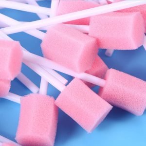 healifty 100pcs disposable oral care sponge swabs tooth cleaning mouth swabs