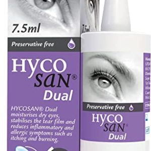 Hycosan Dual - Preservative Free Eyedrops - 0.05% Sodium Hyaluronate and 2% Ectoin- Recommended for Relief from Lipid Deficient Dry Eye and...