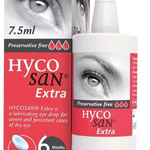 Hycosan Extra - Preservative Free Eye Drops - Sodium Hyaluronate 0.2% - for Treatment of Dry Eyes -7.5ml