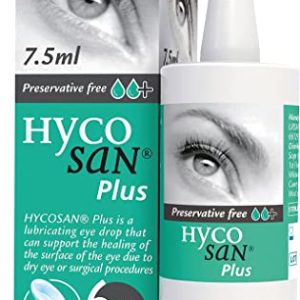 Hycosan Plus - Preservative Free Eyedrops - 0.1% Sodium Hyaluronate and 2% Dexpanthenol to Aid in The Natural Healing of a Damaged Eye Surface Due...