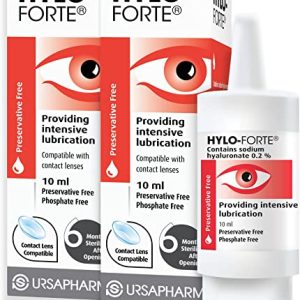 HYLO Forte - Double Pack - Preservative Free Lubricating Eye Drops - for Treatment of Severe and Persistant Dry Eyes - 2x10ml