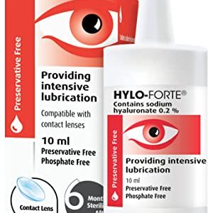 HYLO Forte - Preservative Free Lubricating Eye Drops - for Treatment of Severe and Persistant Dry Eyes - 10ml