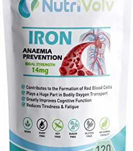Iron Tablets 14mg - 120 Tablets - Blood Cells Energy Anaemia Tiredness Pregnancy