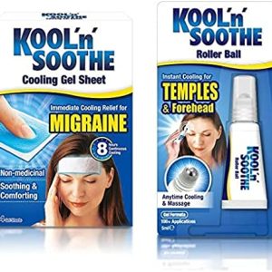 KOOL'n'Soothe Migraine & Roller Ball - Official Manufacturer Bundle - Cooling Gel Sheet for immediate Cooling Relief from migraine. Roller Ball -...
