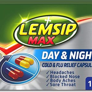 Lemsip Max Day and Night Cold and Flu Relief Capsules, With Paracetamol, Pack Of 16